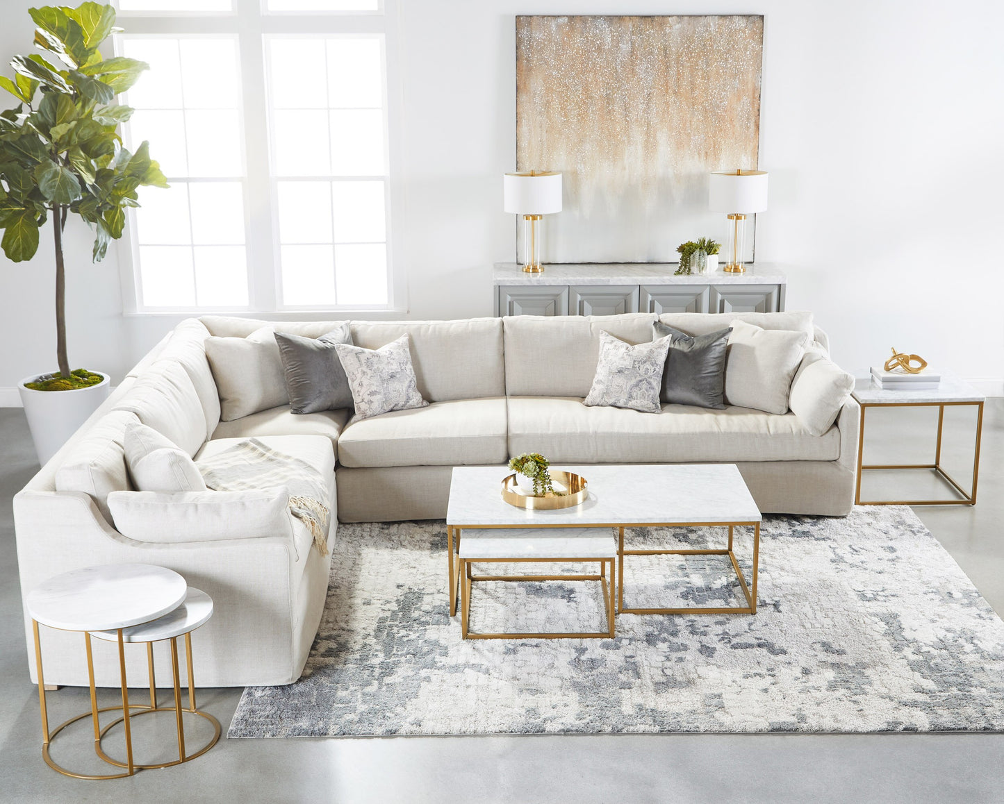 Lena Modular Slipcover 1-Seat Armless Chair